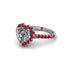 Halo Heart Diamond Pave Engagement Ring - Gail No. 48