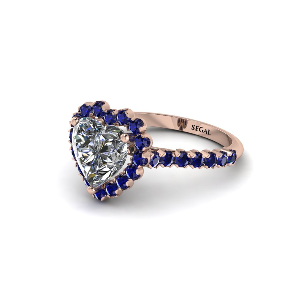 Halo Heart Diamond Pave Engagement Ring - Gail No. 62