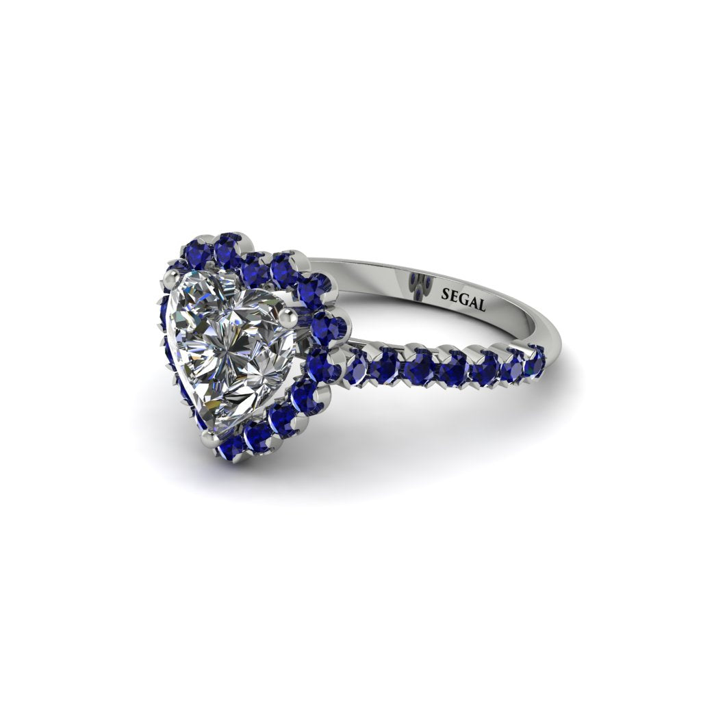 Halo Heart Diamond Pave Engagement Ring - Gail No. 63