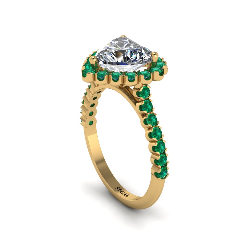 Halo Heart Diamond Pave Engagement Ring - Gail No. 16