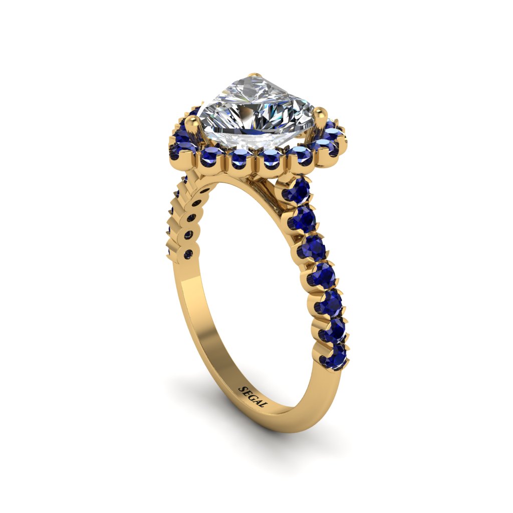 Halo Heart Diamond Pave Engagement Ring - Gail No. 61