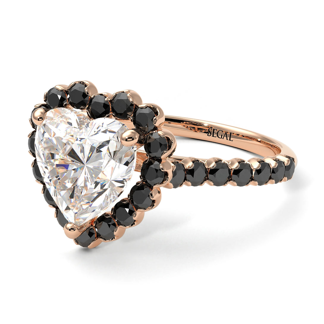 Halo Heart Diamond Pave Engagement Ring - Gail No. 32