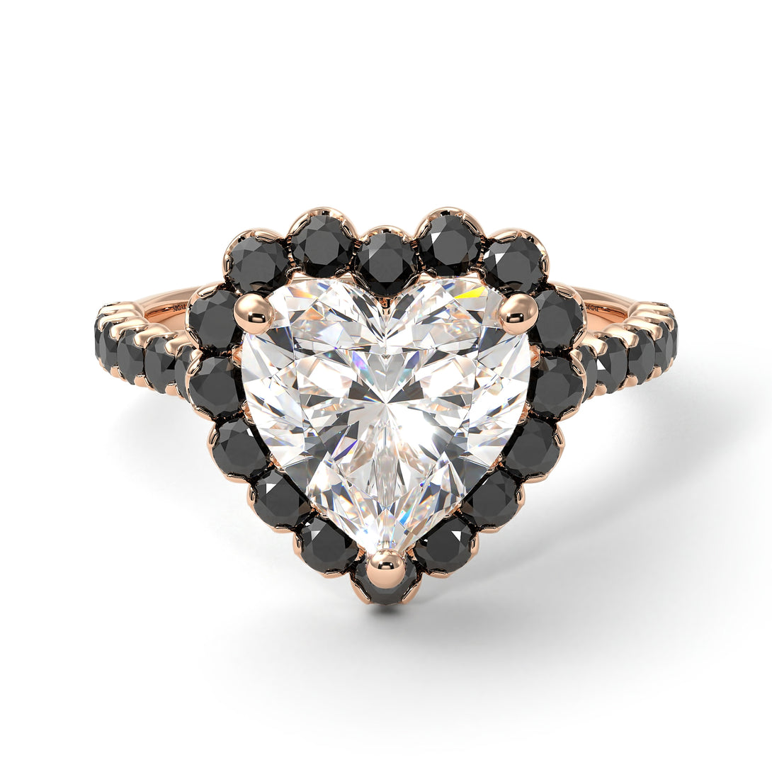 Halo Heart Diamond Pave Engagement Ring - Gail No. 32