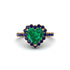 Halo Heart Emerald Pave Engagement Ring - Gail No. 64