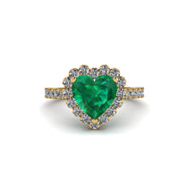 Halo Heart Emerald Pave Engagement Ring - Gail No. 4 image 1