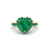 Halo Heart Emerald Pave Engagement Ring - Gail No. 19