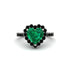 Halo Heart Emerald Pave Engagement Ring - Gail No. 36