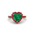 Halo Heart Emerald Pave Engagement Ring - Gail No. 49 image 1