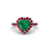 Halo Heart Emerald Pave Engagement Ring - Gail No. 51