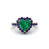 Halo Heart Emerald Pave Engagement Ring - Gail No. 65 image 1