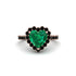 Halo Heart Emerald Pave Engagement Ring - Gail No. 35 image 1