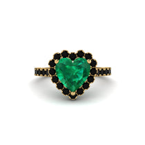 Halo Heart Emerald Pave Engagement Ring - Gail No. 34 image 1