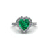 Halo Heart Emerald Pave Engagement Ring - Gail No. 6 image 1