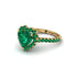 Halo Heart Emerald Pave Engagement Ring - Gail No. 19
