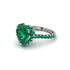 Halo Heart Emerald Pave Engagement Ring - Gail No. 21 image 2
