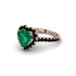 Halo Heart Emerald Pave Engagement Ring - Gail No. 35 image 2
