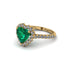 Halo Heart Emerald Pave Engagement Ring - Gail No. 4 image 2