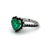 Halo Heart Emerald Pave Engagement Ring - Gail No. 36