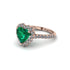 Halo Heart Emerald Pave Engagement Ring - Gail No. 5 image 2