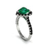 Halo Heart Emerald Pave Engagement Ring - Gail No. 36