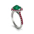 Halo Heart Emerald Pave Engagement Ring - Gail No. 51 image 3