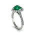 Halo Heart Emerald Pave Engagement Ring - Gail No. 6 image 3