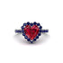 Halo Heart Ruby Pave Engagement Ring - Gail No. 72