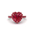 Halo Heart Ruby Pave Engagement Ring - Gail No. 56