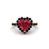Halo Heart Ruby Pave Engagement Ring - Gail No. 41