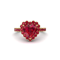 Halo Heart Ruby Pave Engagement Ring - Gail No. 55 image 1