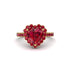 Halo Heart Ruby Pave Engagement Ring - Gail No. 55 image 1