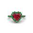 Halo Heart Ruby Pave Engagement Ring - Gail No. 25 image 1