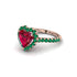 Halo Heart Ruby Pave Engagement Ring - Gail No. 26 image 2