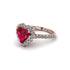 Halo Heart Ruby Pave Engagement Ring - Gail No. 11