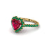 Halo Heart Ruby Pave Engagement Ring - Gail No. 25