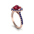 Halo Heart Ruby Pave Engagement Ring - Gail No. 71 image 3