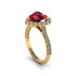 Halo Heart Ruby Pave Engagement Ring - Gail No. 10 image 3