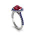 Halo Heart Ruby Pave Engagement Ring - Gail No. 72