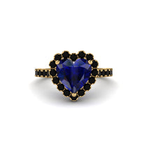 Halo Heart Sapphire Pave Engagement Ring - Gail No. 43 image 1