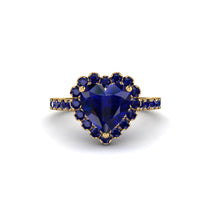 Halo Heart Sapphire Pave Engagement Ring - Gail No. 73 image 1