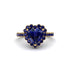 Halo Heart Sapphire Pave Engagement Ring - Gail No. 73