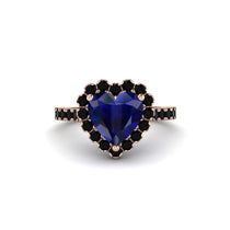 Halo Heart Sapphire Pave Engagement Ring - Gail No. 44 image 1