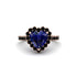 Halo Heart Sapphire Pave Engagement Ring - Gail No. 44