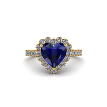Halo Heart Sapphire Pave Engagement Ring - Gail No. 13 image 1