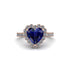 Halo Heart Sapphire Pave Engagement Ring - Gail No. 14 image 1