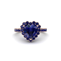Halo Heart Sapphire Pave Engagement Ring - Gail No. 74 image 1