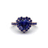 Halo Heart Sapphire Pave Engagement Ring - Gail No. 74