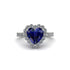 Halo Heart Sapphire Pave Engagement Ring - Gail No. 15 image 1