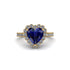 Halo Heart Sapphire Pave Engagement Ring - Gail No. 13