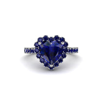 Halo Heart Sapphire Pave Engagement Ring - Gail No. 75 image 1